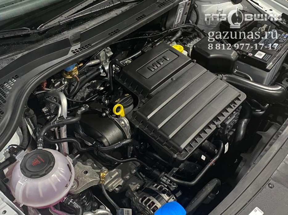 Установка ГБО на Volkswagen Polo VI 1.6 MPI Моторный отсек CWVA слева