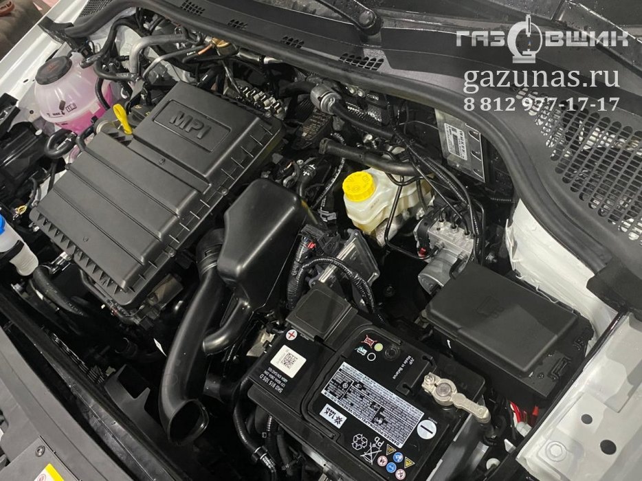 Установка ГБО на Volkswagen Polo VI 1.6 MPI Моторный отсек CWVA справа