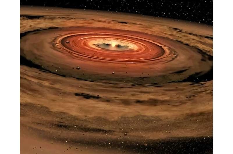    Молодая звезда с протопланетным диском. Фото: NASA/JPL-Caltech/T. Пайл (SSC)