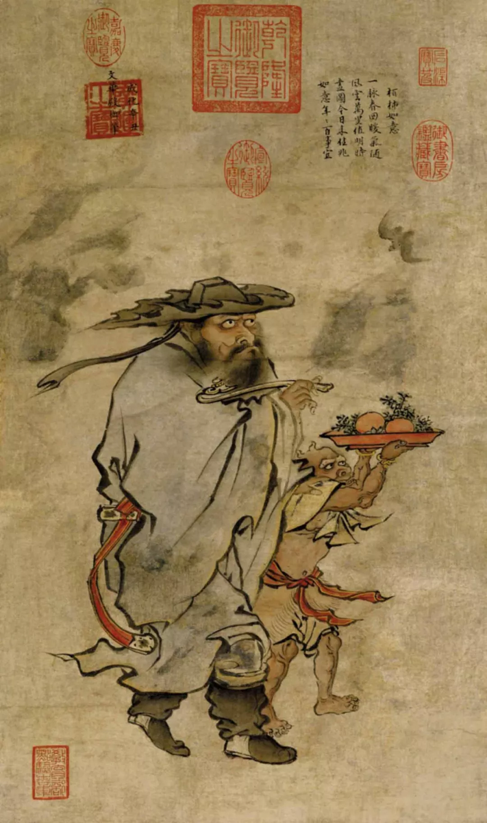 Чжу Цзяньшэнь (朱見深, 1447–1487). «Картина благоприятного предзнаменования на Новый год» (歲朝佳兆圖)