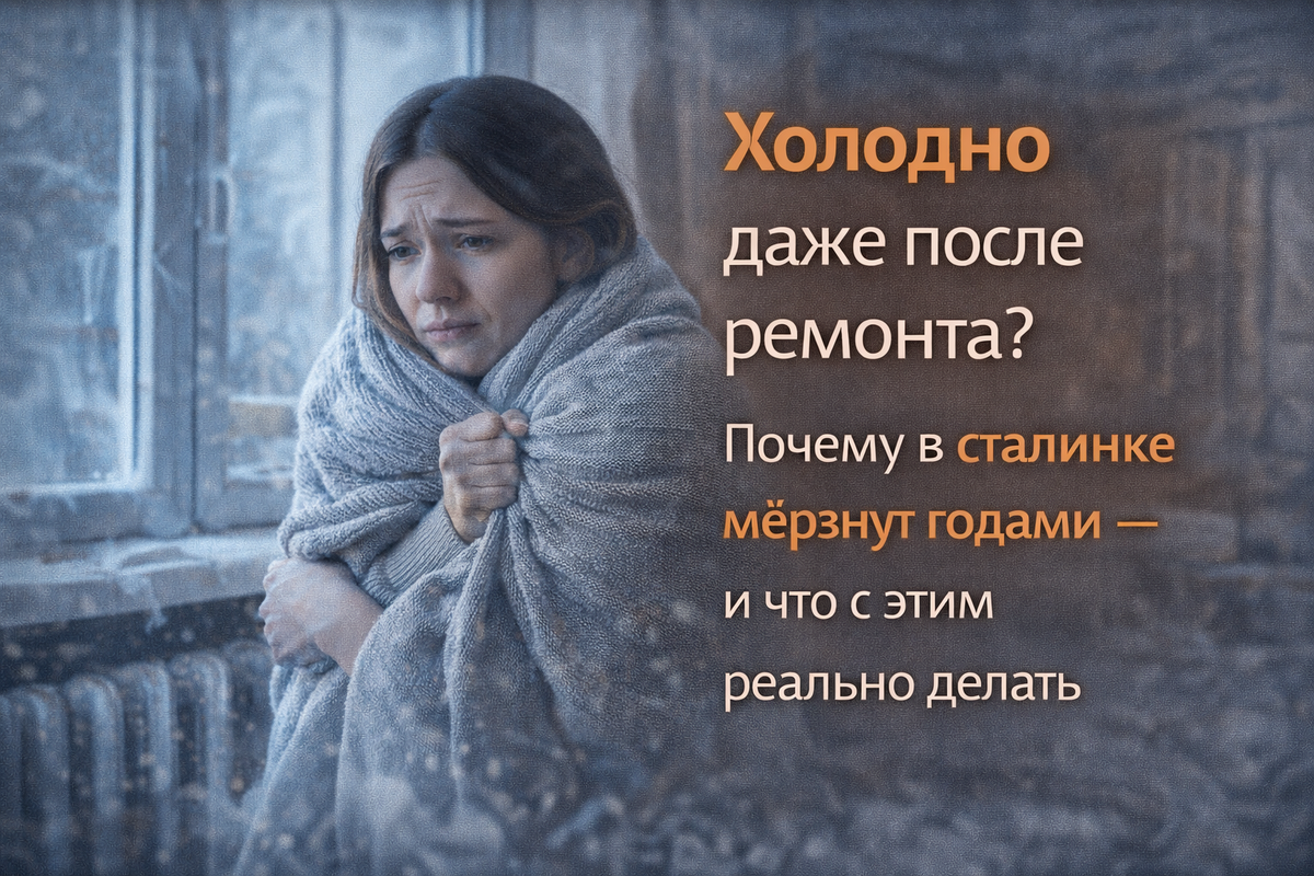 Почему сталинки такие холодные и как решить проблему, даже если ремонт в сталинке еще не скоро