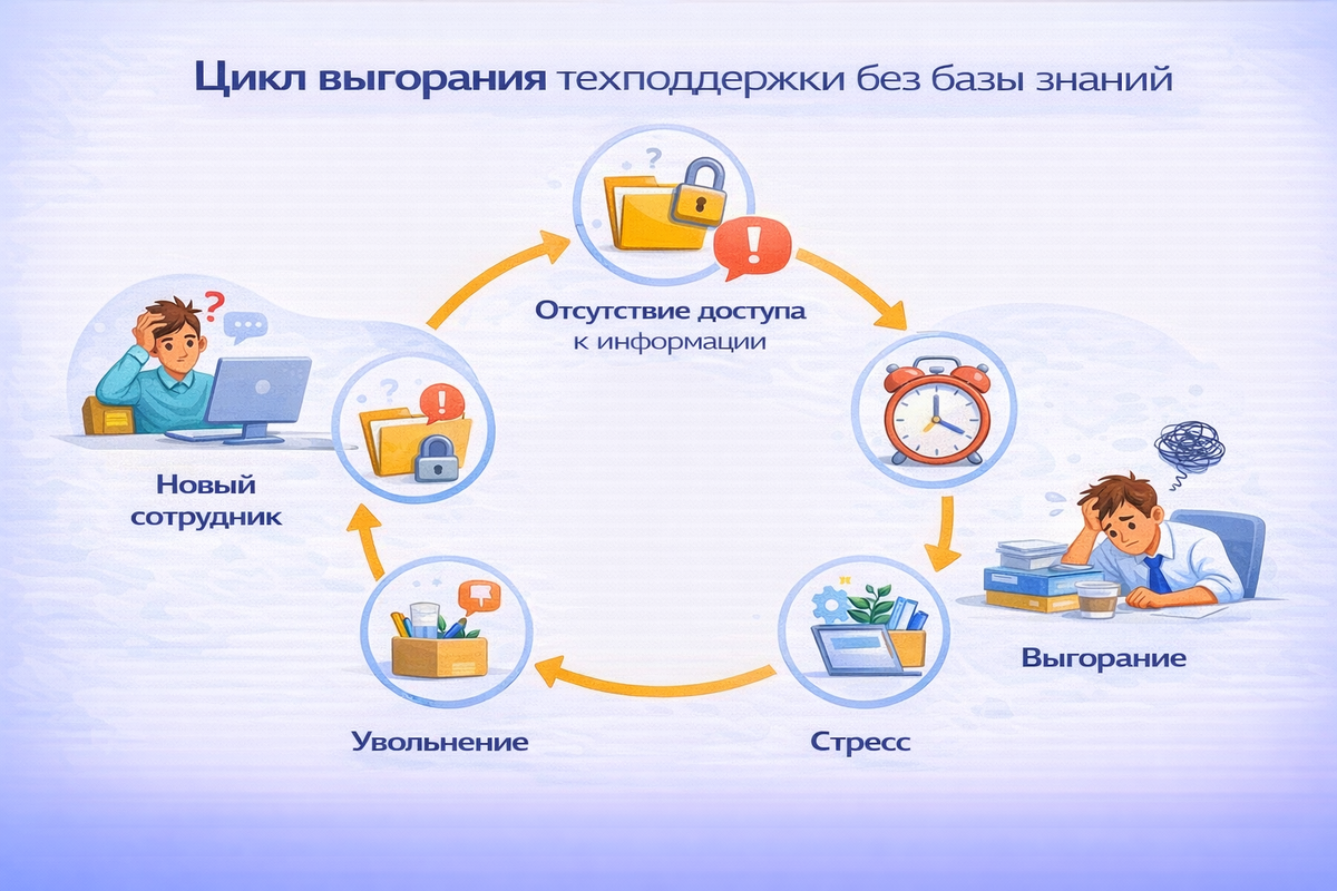 Цикл выгорания сотрудников технической поддержки