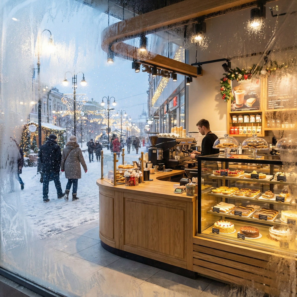 Так хочется зайти, выпить чашечку кофе с красивым,ароматным кусочком тортика.