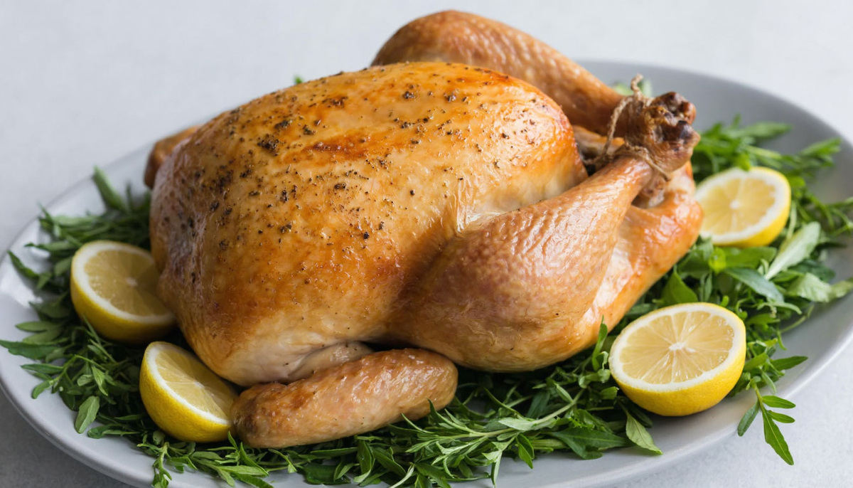 Запеченная курица с цитрусами и травами