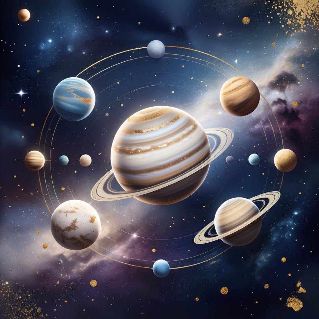 Планеты. Иллюстрация сгенерирована нейросетью