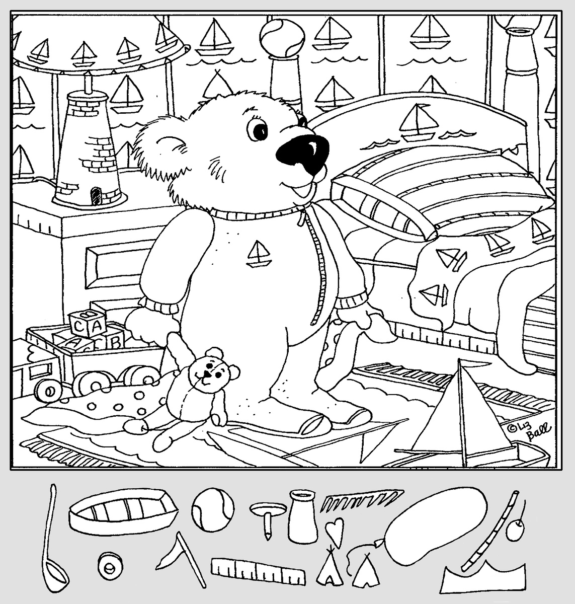 Тест на внимательность: найди лодку, сердце, шарик и другие предметы. Картинка подготовлена автором