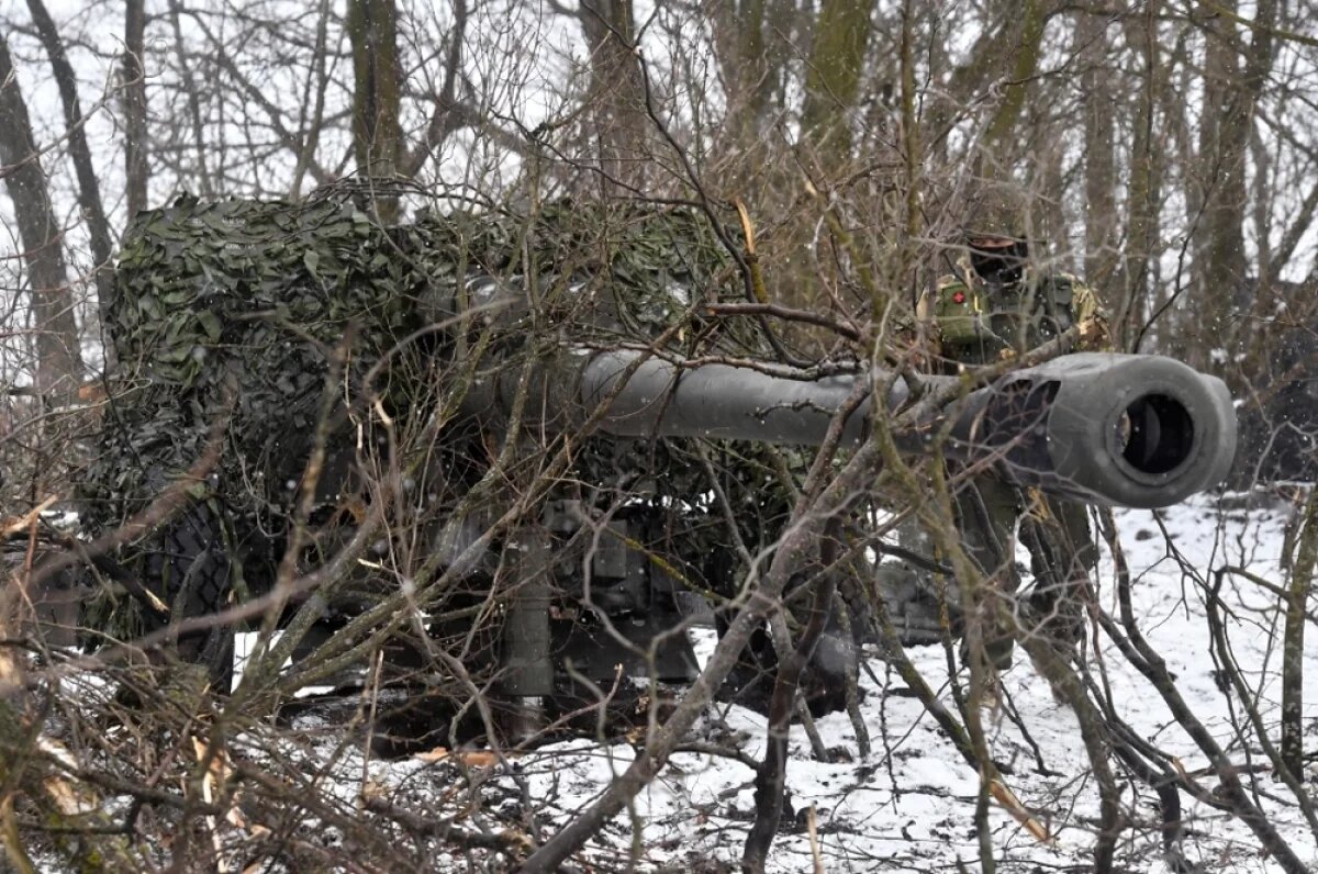    Работа гаубиц «Мста-Б».