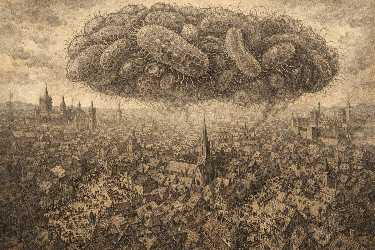 Так выглядел типичный город-миллионнер до эры санитарии. Высокая плотность, отсутствие канализации и чистой воды делали его гигантским инкубатором для чумы и холеры.