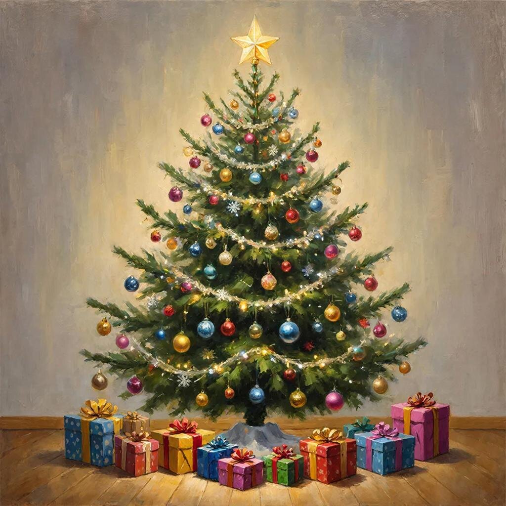 Новогодняя ёлка. Изображение сгенерировано ИИ GigaChat
