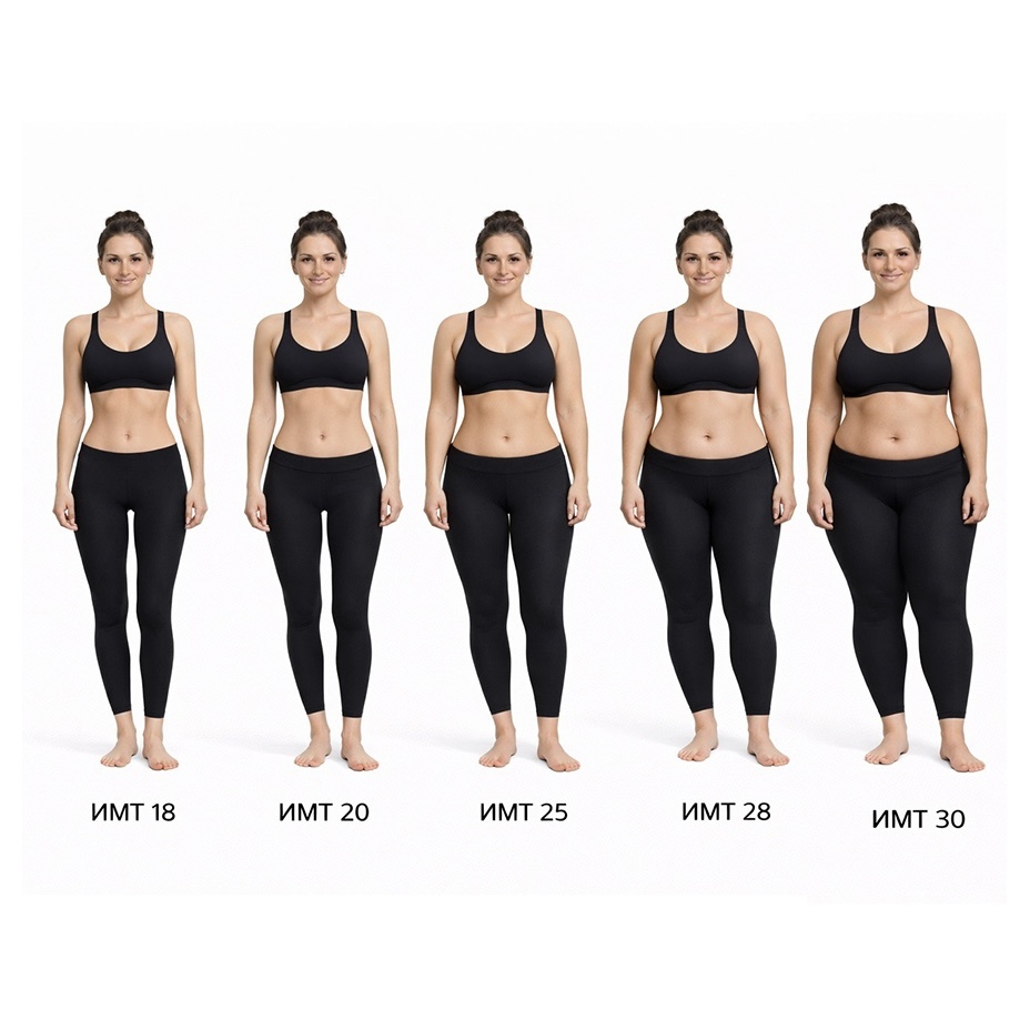 ИИ сделал визуализацию того, как меняется внешний вид от дефицита массы тела к ожирению