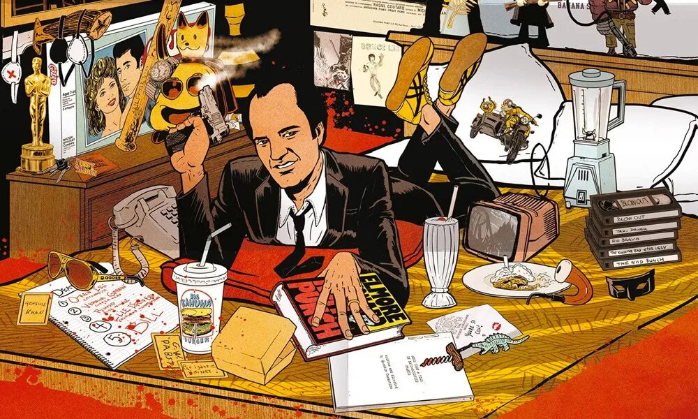 Обложка к графическому роману-биографии "Квентин про Тарантино"