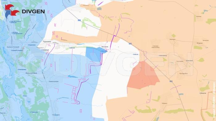 Карта СВО на 8 января 2026 года. Купянское направление. К северу от Табаевки ВС РФ расширили зону контроля. Фото © Telegram / DIVGEN 🚩 Карта СВО