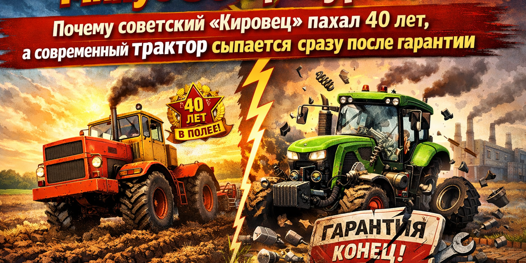Минус 30% ресурса: почему советский «Кировец» пахал 40 лет, а современный трактор начинает сыпаться сразу после гарантии