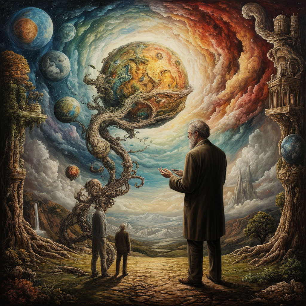 Сгенерировано ИИ- Создатель всего живого и человек.