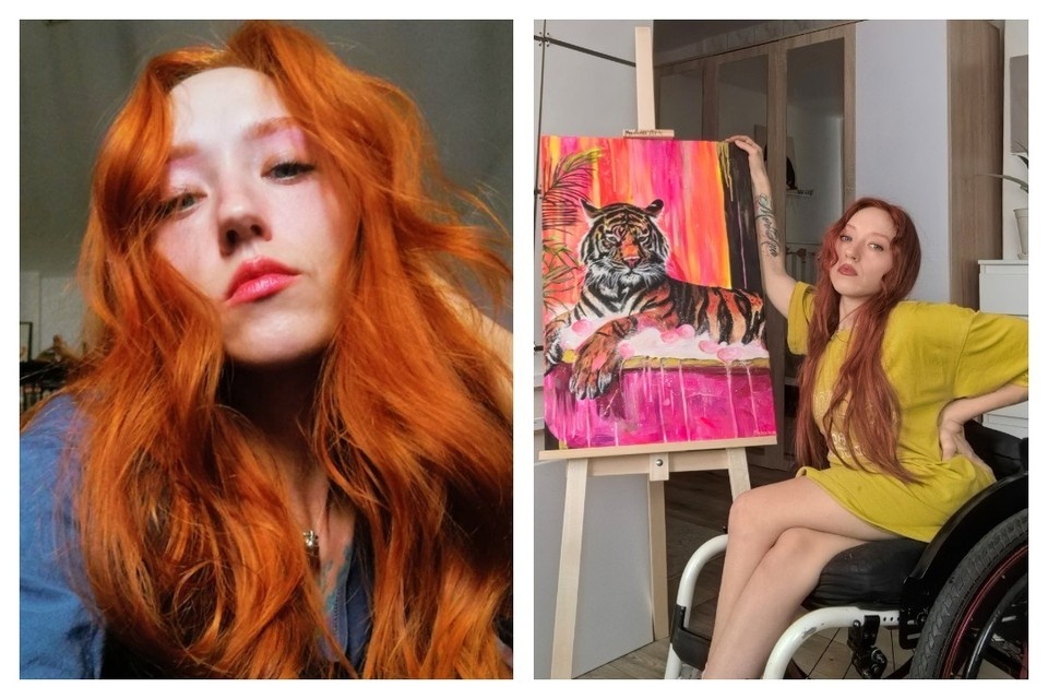    Дончанка в инвалидной коляске рисует ночами и хочет зарабатывать на картинах. из архива героя публикации