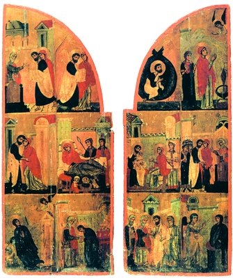 Житие Пресвятой Богородицы.
Створки складня «Богоматерь
Виматарисса». Нач. XIII в.
(монастырь вмц. Екатерины на Синае)