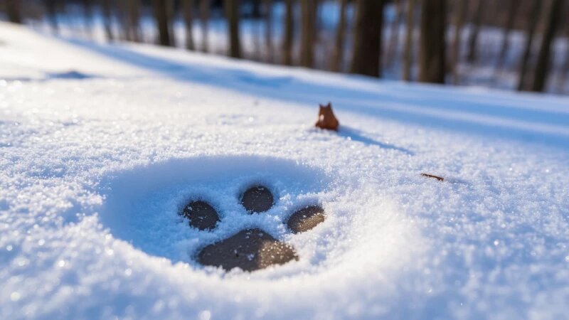     След на снегу Нейросети