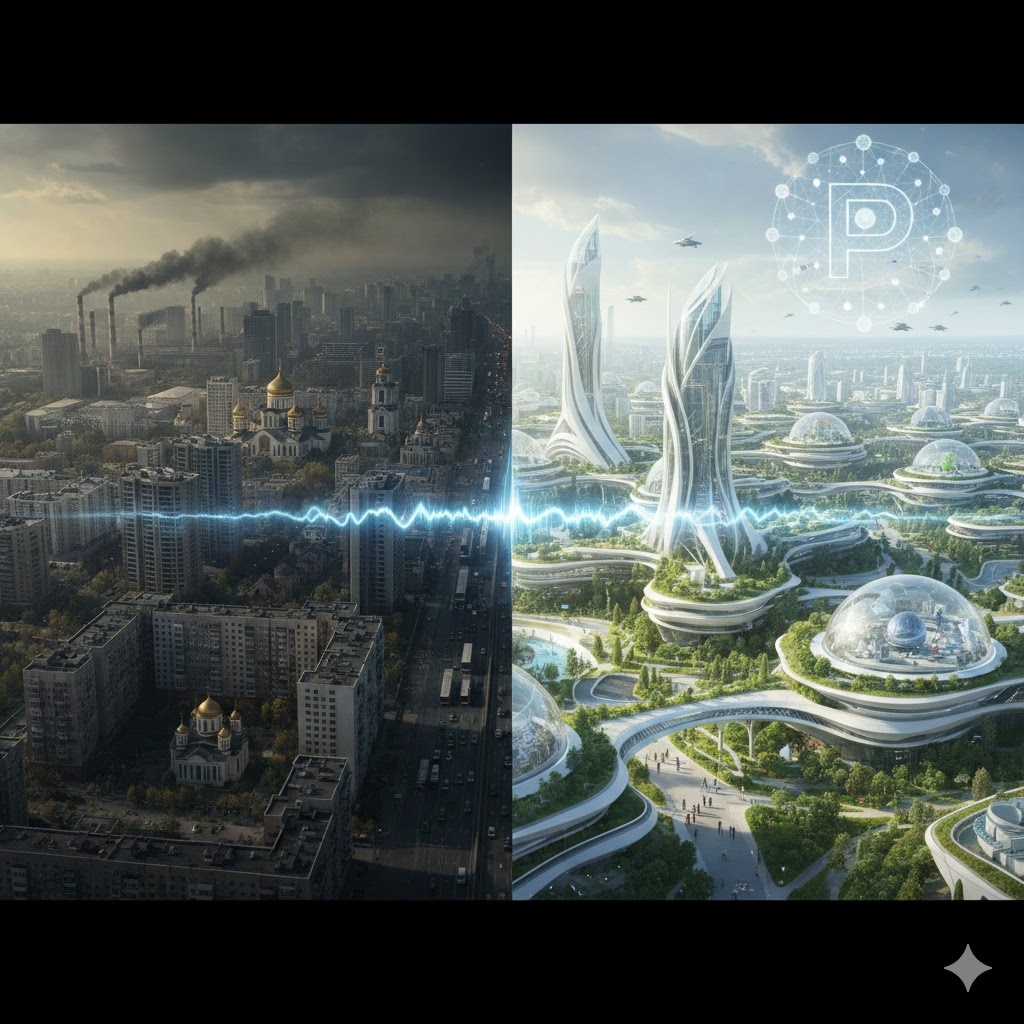 "Горизонт Пробуждения: Россия на пороге Новой Эры", иллюстрация создана сетью Джемини