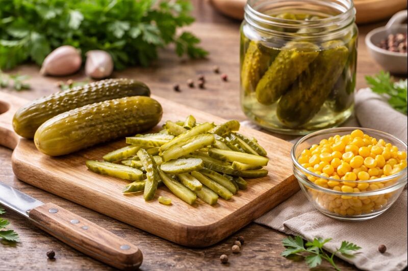 Что приготовить из маринованных огурчиков и кукурузы : простые идеи без лишних продуктов