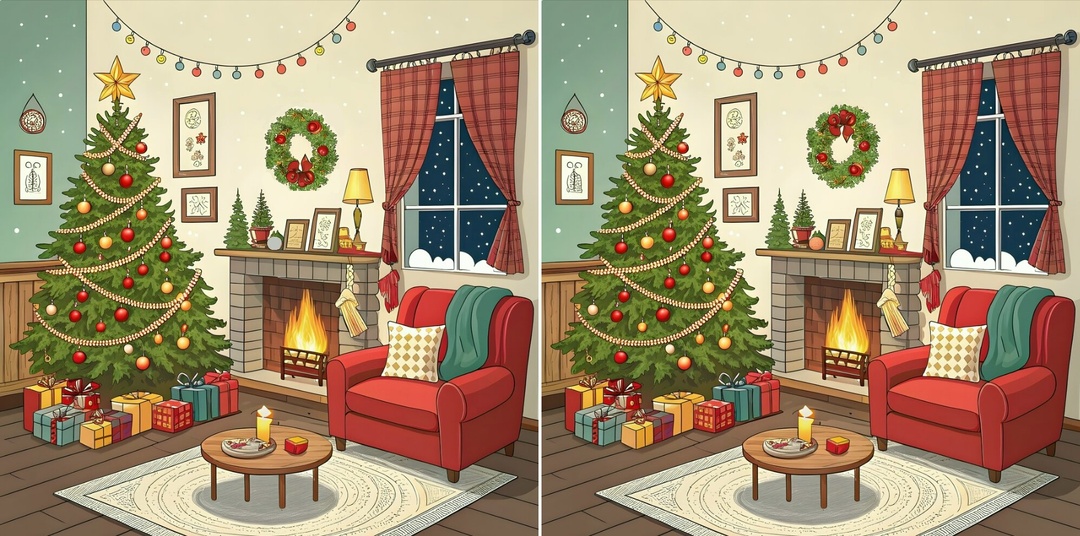 Есть минутка? Праздничная разминка. Найди 10 отличий