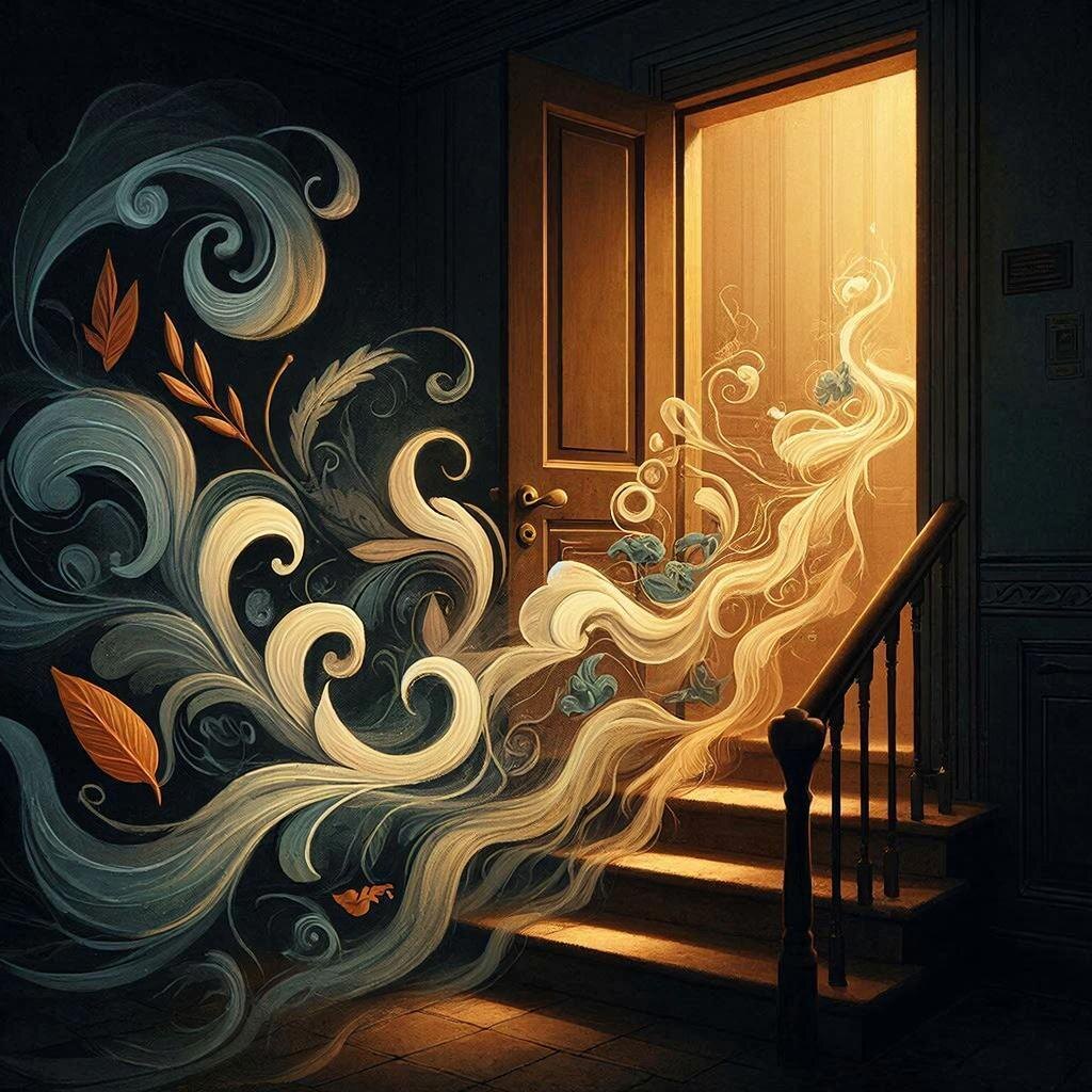 Из щели струился густой, дурманящий букет — сладковатый дым сандала, пряная пудра кардамона и что-то терпкое, древесное...