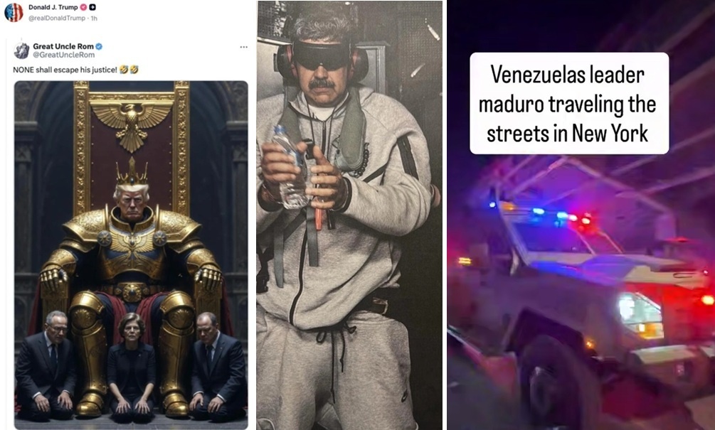   "Цезарь" Трамп возит Мадуро по улицам, как древний тиран. Коллаж Блокнота