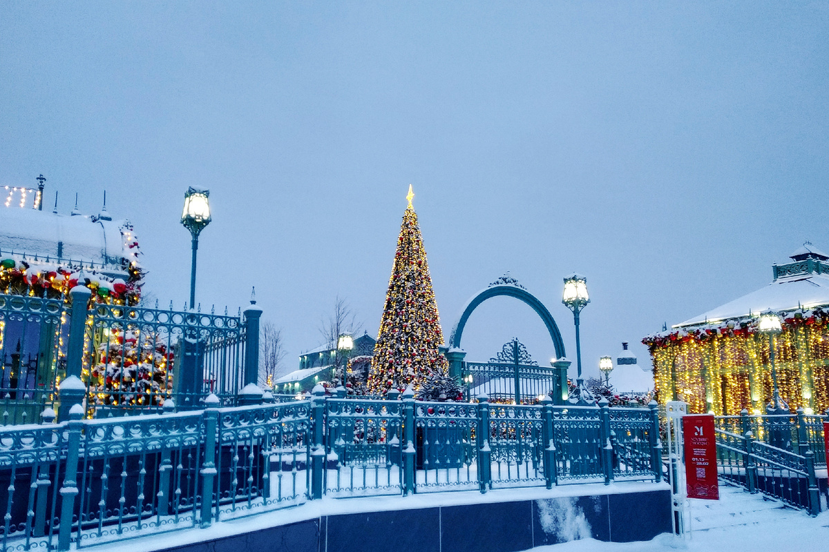 Ёлка в Коломенском, в будущем с пл. Московоречье строящейся Бирюлевской линии можно будет добраться до парка ещё 1 путем, фото автора