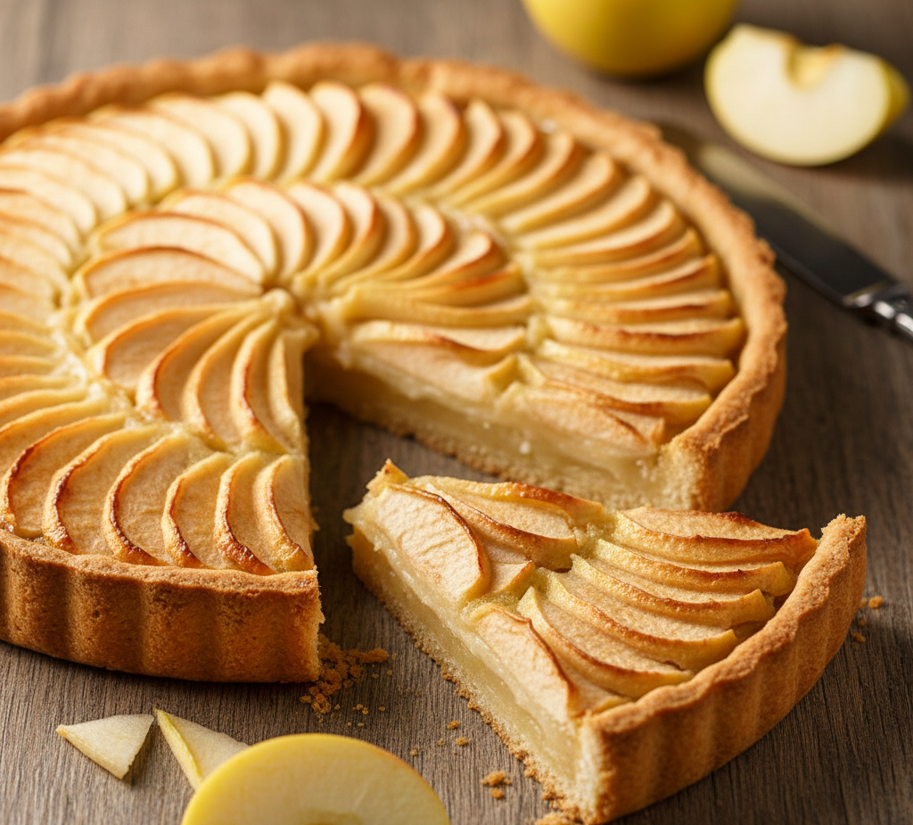 Яблочный пирог из французского теста