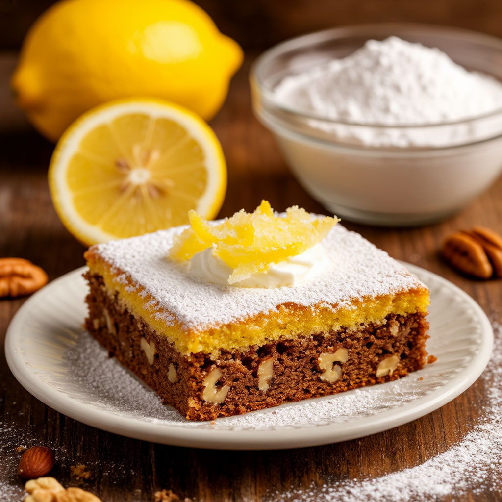 Торт ореховый с лимоном