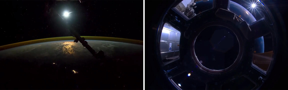 Слева – Луна, справа – Солнце