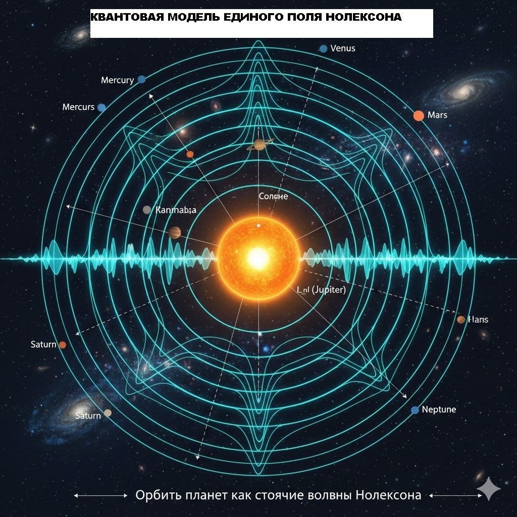 Согласно моей модели, орбиты — это устойчивые решения волнового уравнения для возмущений в Нолексоне. Именно Юпитер является главным максимумом в Солнечной системе, а его перигелий практически равен длине свободного пробега нолексино (Lnl ≈7,38×10^11  м).