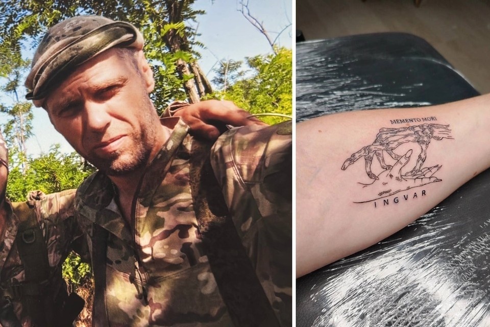    В память о супруге вдова сделала себе татуировку с его позывным. Фото: из архива семьи