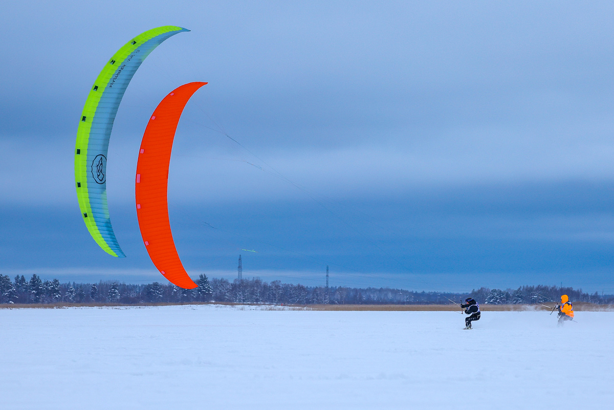    На Логмозере стартовал 1 этап Кубка Республики Карелии по сноукайтингу© Денис Павлов