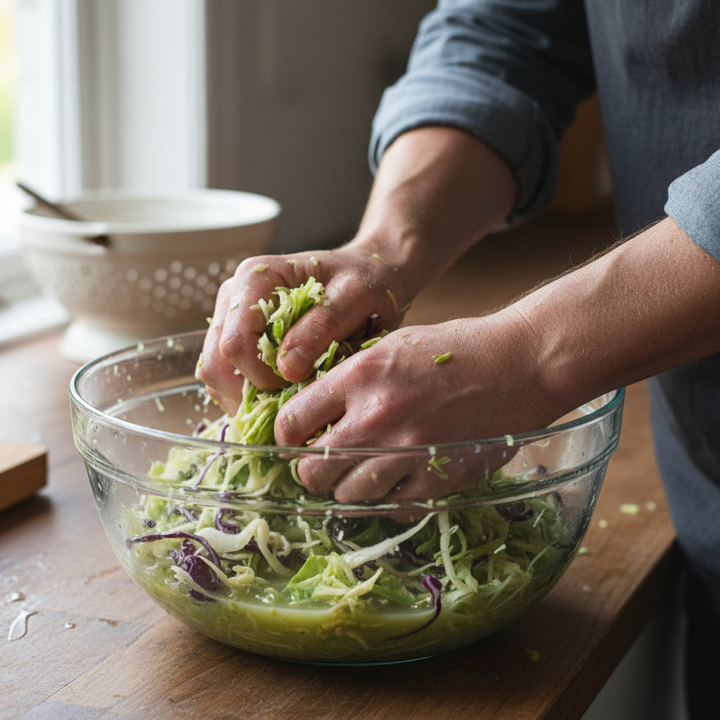 Главная хитрость ленивого метода: чтобы не варить капусту, просто посолите её и хорошенько разомните руками. Она станет мягкой за пару минут, и голубцы будут просто таять во рту без лишних хлопот у плиты