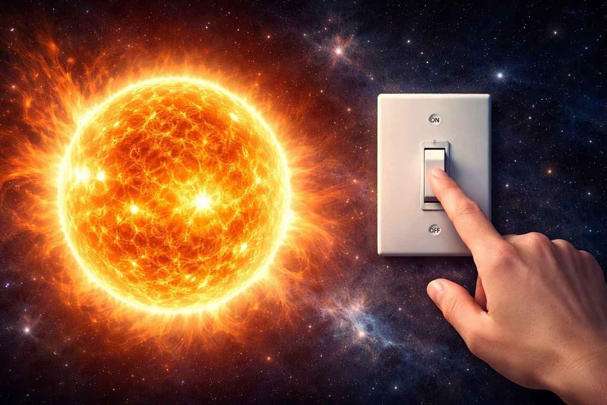    Резкое выключение Солнца невозможно, но мы можем провести мысленный эксперимент