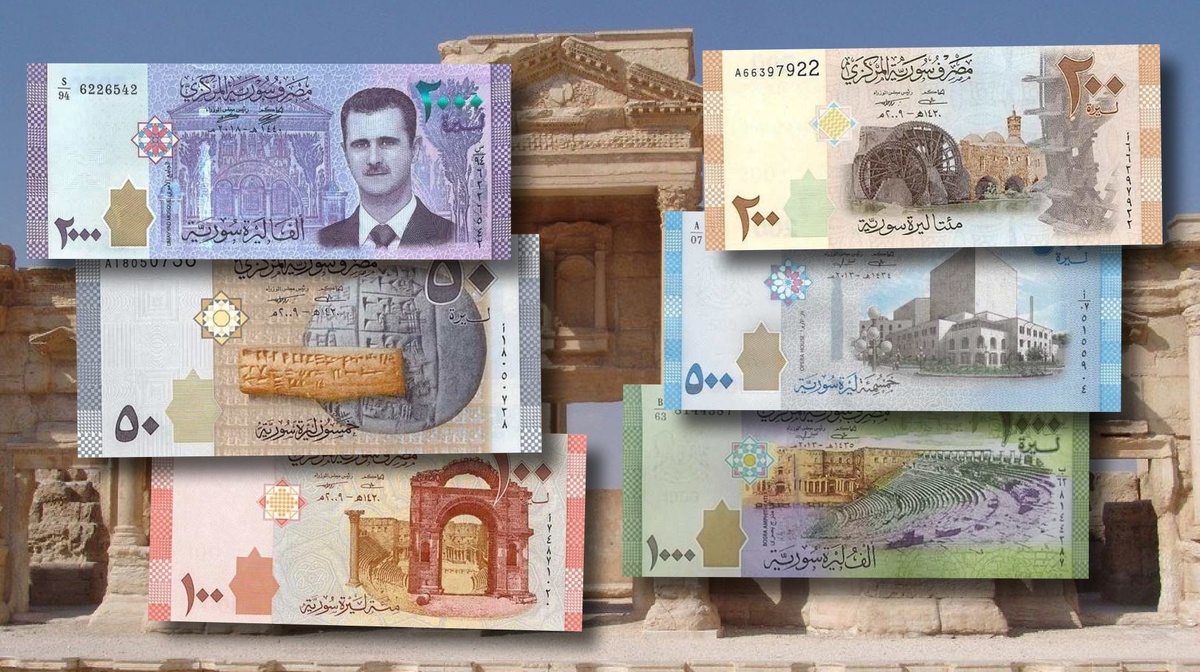 Банкноты Сирии старого образца.