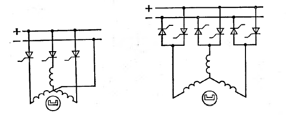 Вентилльный двигатель с трехсекционной обмоткой якоря