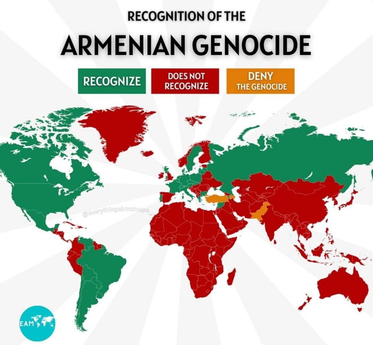    Инфографика: какие страны признали геноцид армян / © Everything about maps