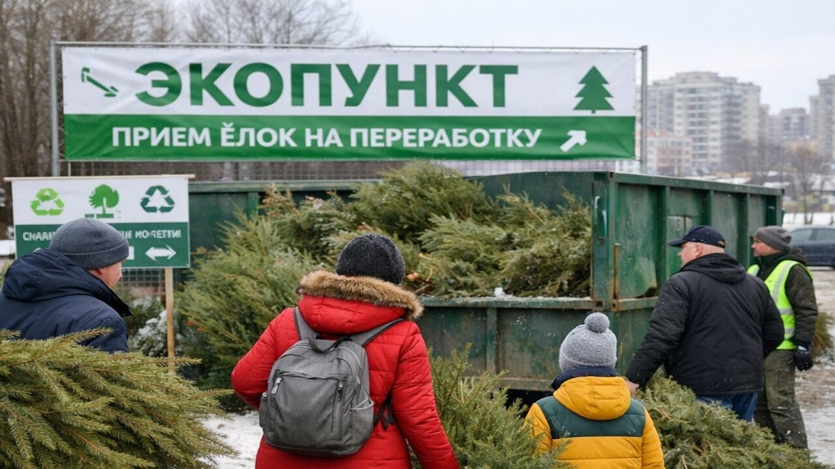    Курские ёлки можно сдать на переработку