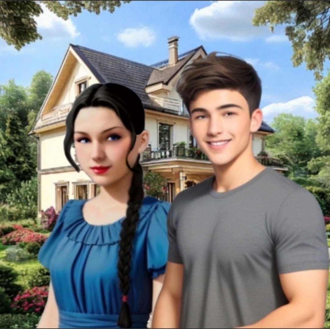 Главные герои — Рита и Сеня — и их дом. 