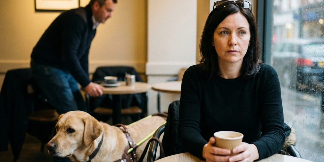 Женщина с собакой поводырём