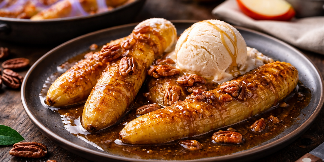 Бананы фламбе — легендарный десерт с огнём, который покорил весь мир