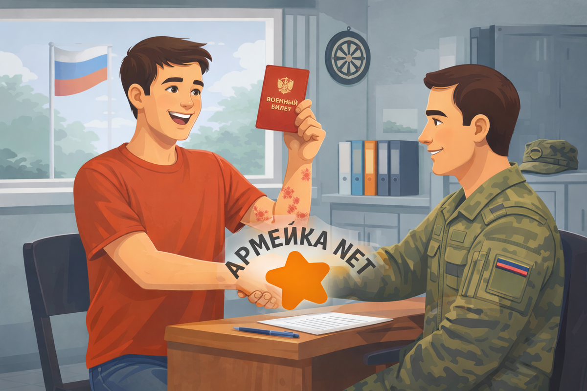 Парень с псориазом получил военный билет