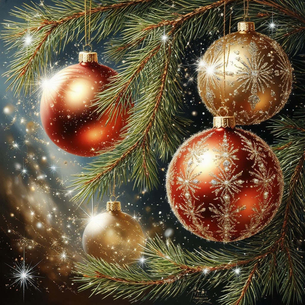 Новогоднее настроение//иллюстрация нейросети по запросу автор
