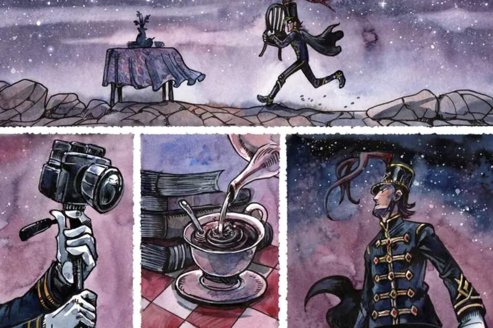 Отрывки графического романа Дарьи Конопатовой "Старгейзер 256", эпизод "Постановка"