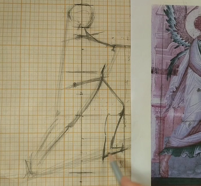 Из курса "Алгоритм иконописного рисунка. Фигура" иконописная школа Иконография