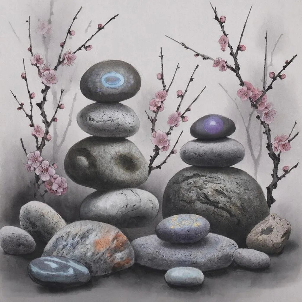 Камни. Иллюстрация сгенерирована нейросетью