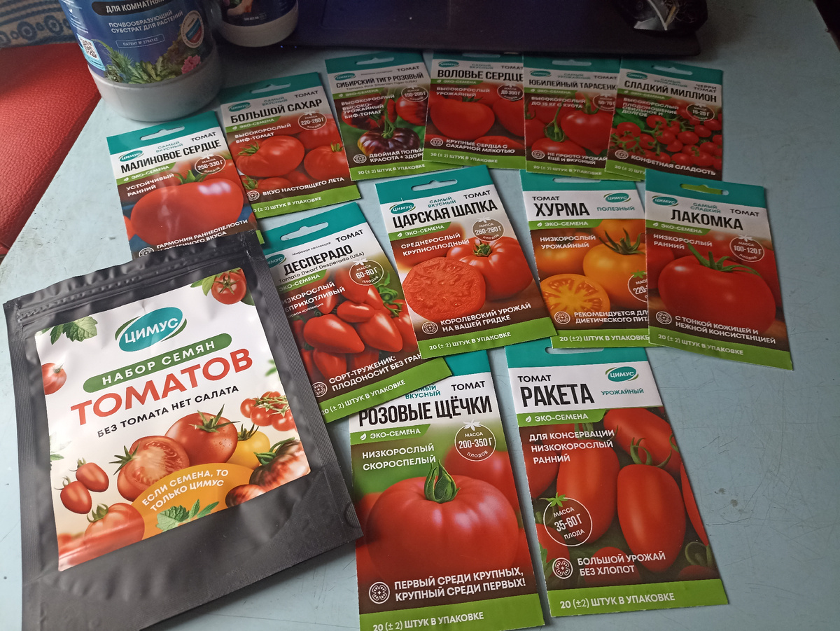 Набор семян томатов. Фото автора