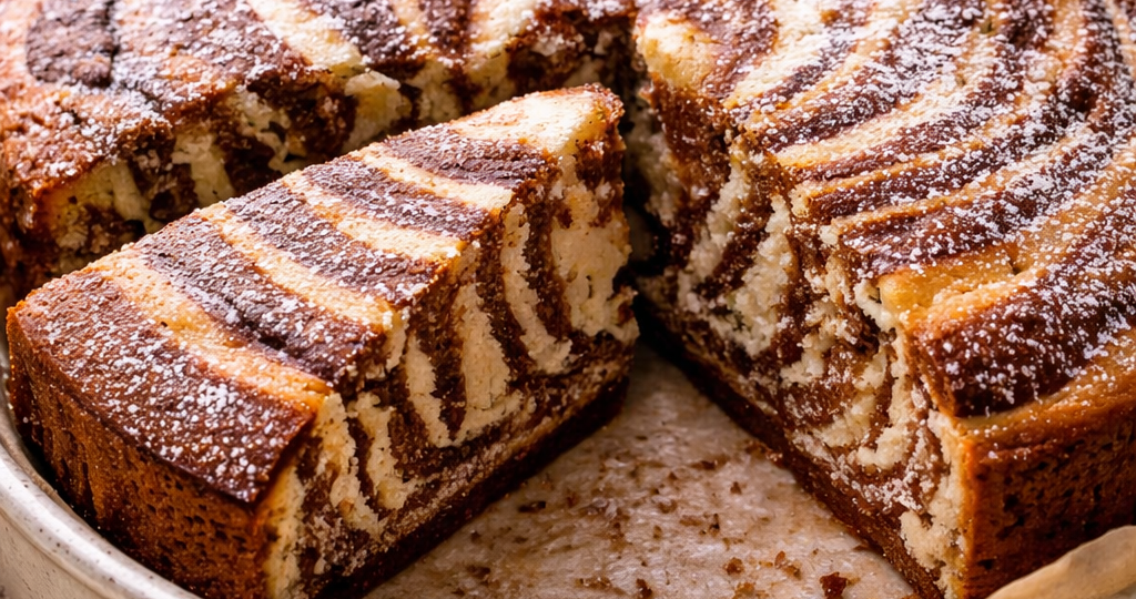 Сладкий пирог на йогурте с какао «Зебра-лайт»: выглядит эффектно, а делается проще простого