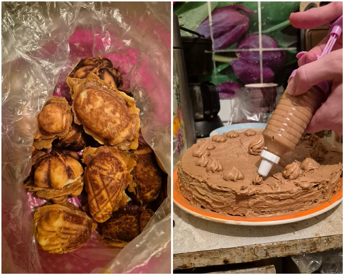 получилось так себе) повар украшал торт